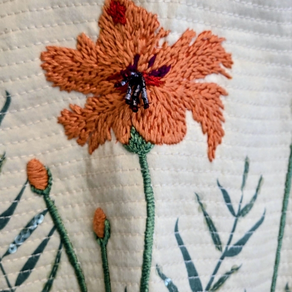 Johanna Ortiz Cream Floral Embroidered Botanical Maxi Skirt Art-inspired Luxury - Picture 8 of 17